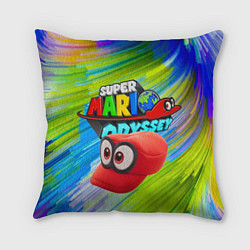 Подушка квадратная Super Mario Odyssey - Nintendo - Бейсболка, цвет: 3D-принт