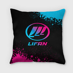 Подушка квадратная Lifan - neon gradient, цвет: 3D-принт