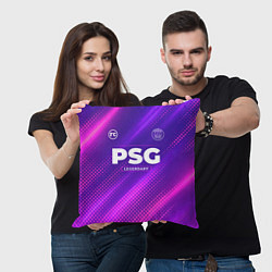 Подушка квадратная PSG legendary sport grunge, цвет: 3D-принт — фото 2