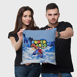 Подушка квадратная Марио и Луиджи гонщики - Super Mario, цвет: 3D-принт — фото 2