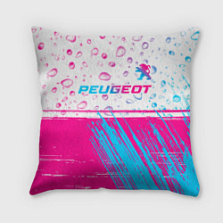 Подушка квадратная Peugeot neon gradient style: символ сверху