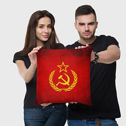 Подушка квадратная СССР - старый флаг, цвет: 3D-принт — фото 2