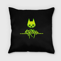 Подушка квадратная Stray green neon, цвет: 3D-принт