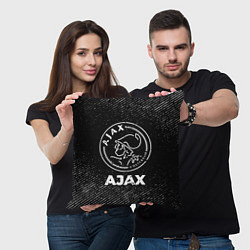 Подушка квадратная Ajax с потертостями на темном фоне, цвет: 3D-принт — фото 2