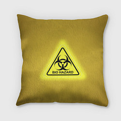 Подушка квадратная Biohazard - биологическая опасность, цвет: 3D-принт