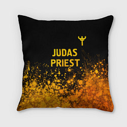 Подушка квадратная Judas Priest - gold gradient: символ сверху