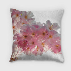 Подушка квадратная Нежно розовая сакура, цвет: 3D-принт