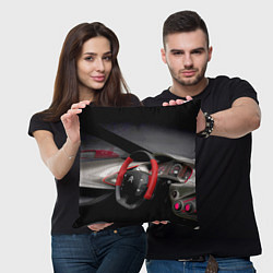 Подушка квадратная Ситроен - салон - Steering wheel, цвет: 3D-принт — фото 2