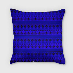 Подушка квадратная Скандинавский орнамент Синий кобальт, цвет: 3D-принт
