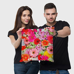 Подушка квадратная Colorful chrysanthemums, цвет: 3D-принт — фото 2