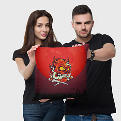 Подушка квадратная Красный дьявол, цвет: 3D-принт — фото 2
