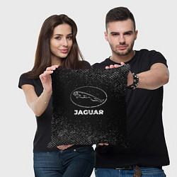 Подушка квадратная Jaguar с потертостями на темном фоне, цвет: 3D-принт — фото 2