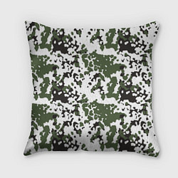 Подушка квадратная Камуфляж M-84 Snow, цвет: 3D-принт