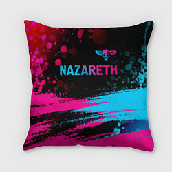 Подушка квадратная Nazareth - neon gradient: символ сверху