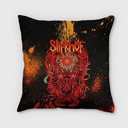 Подушка квадратная Slipknot - red monster, цвет: 3D-принт