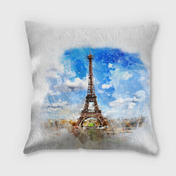 Подушка квадратная Париж Эйфелева башня рисунок, цвет: 3D-принт