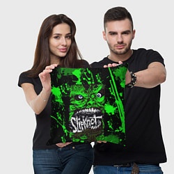 Подушка квадратная Slipknot - green monster по, цвет: 3D-принт — фото 2