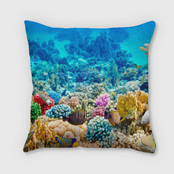 Подушка квадратная Дно морское, цвет: 3D-принт