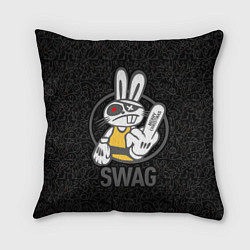 Подушка квадратная SWAG, bad rabbit, merry Christmas, цвет: 3D-принт