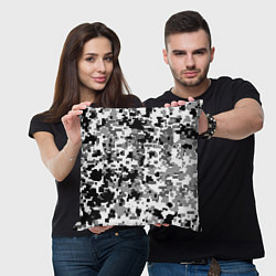 Подушка квадратная Городской пиксель камуфляж, цвет: 3D-принт — фото 2
