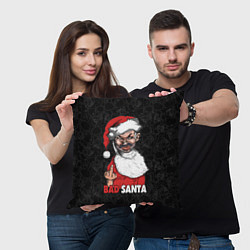 Подушка квадратная Fuck you, bad Santa, цвет: 3D-принт — фото 2