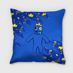 Подушка квадратная Радужные друзья Синий в короне, цвет: 3D-принт