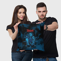 Подушка квадратная Slipknot blue, цвет: 3D-принт — фото 2