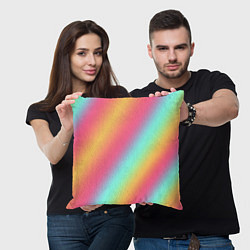 Подушка квадратная Градиент цветной, цвет: 3D-принт — фото 2