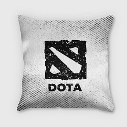 Подушка квадратная Dota с потертостями на светлом фоне, цвет: 3D-принт