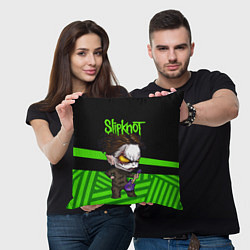 Подушка квадратная Slipknot dark green, цвет: 3D-принт — фото 2