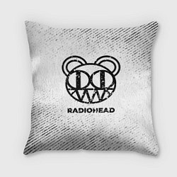 Подушка квадратная Radiohead с потертостями на светлом фоне, цвет: 3D-принт