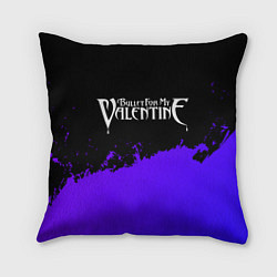 Подушка квадратная Bullet For My Valentine purple grunge, цвет: 3D-принт