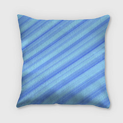 Подушка квадратная Сине-голубые полосы абстракция, цвет: 3D-принт