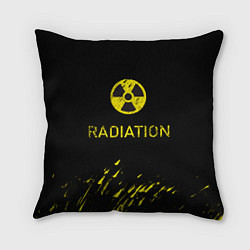 Подушка квадратная Radiation - радиационная опасность, цвет: 3D-принт