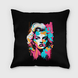 Подушка квадратная Мэрилин Монро - поп арт, цвет: 3D-принт