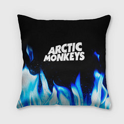 Подушка квадратная Arctic Monkeys blue fire, цвет: 3D-принт