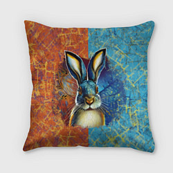 Подушка квадратная Огненный новогодний кролик, цвет: 3D-принт