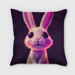 Подушка квадратная Кролик 3Д арт, цвет: 3D-принт