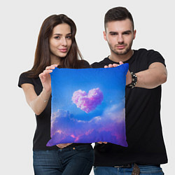 Подушка квадратная Облако в форме сердца, цвет: 3D-принт — фото 2