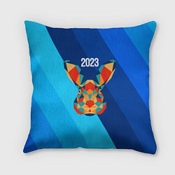 Подушка квадратная Кролик из мозаики 2023, цвет: 3D-принт