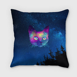 Подушка квадратная Планета кошачья голова, цвет: 3D-принт