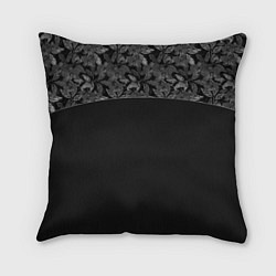 Подушка квадратная Простой черный и серые орхидеи, цвет: 3D-принт