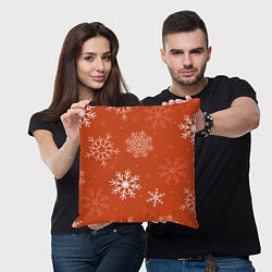 Подушка квадратная Orange snow, цвет: 3D-принт — фото 2