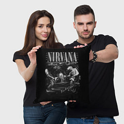 Подушка квадратная Nirvana music, цвет: 3D-принт — фото 2