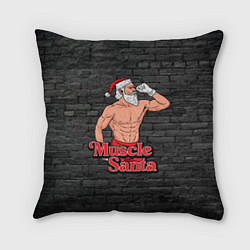 Подушка квадратная Muscle Santa, цвет: 3D-принт