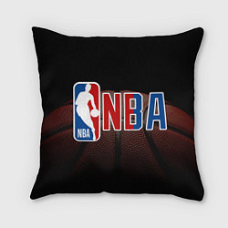 Подушка квадратная NBA - logo, цвет: 3D-принт