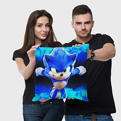 Подушка квадратная Sonic неоновый дым, цвет: 3D-принт — фото 2