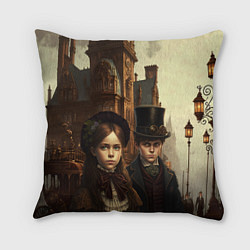 Подушка квадратная Victorian boy and girl, цвет: 3D-принт