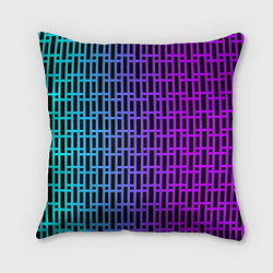Подушка квадратная Неоновая клетка, цвет: 3D-принт