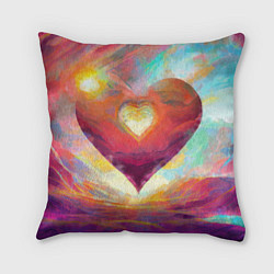 Подушка квадратная Большое горячее сердце, цвет: 3D-принт